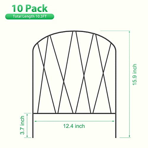10.3 ft x 15.9 in Rustproof Metal Garden Fence Z3147