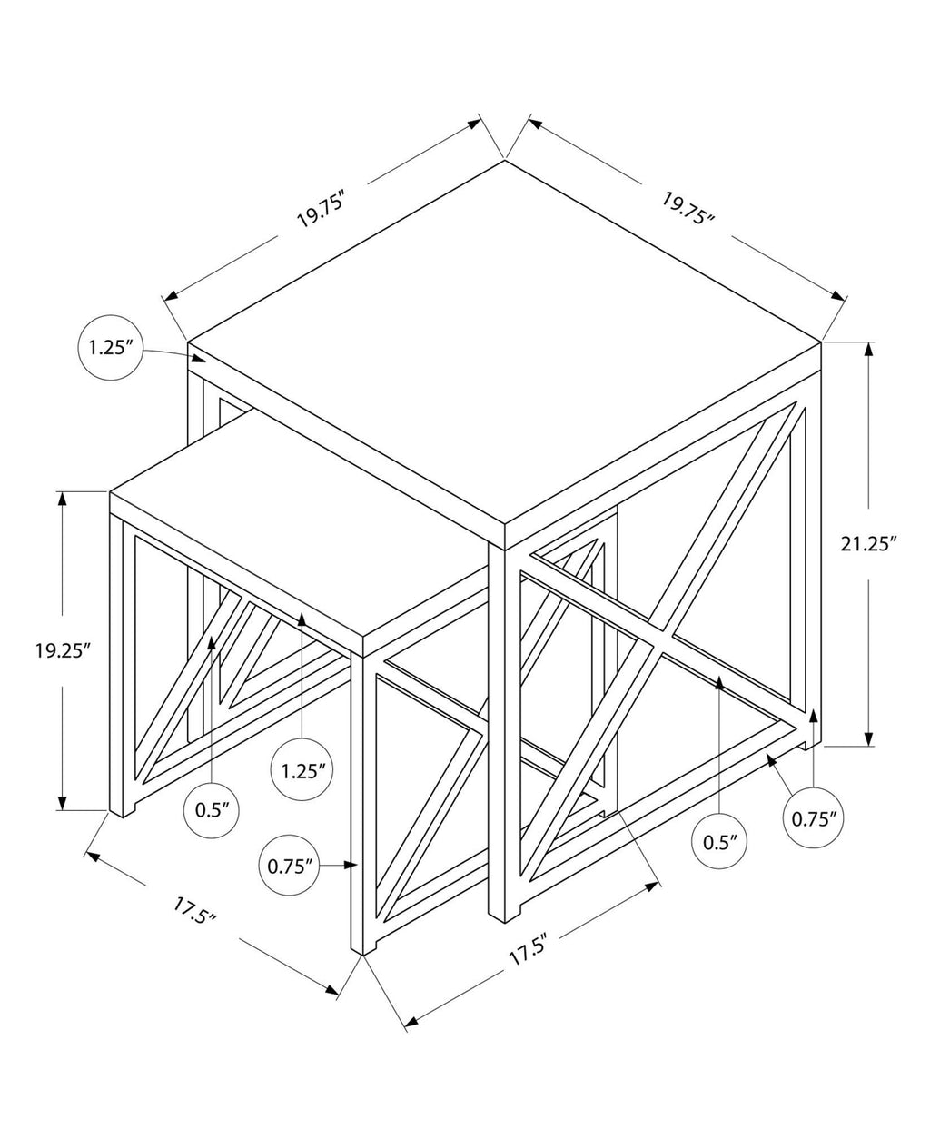 Cappuccino Particle Board Accent Table T109