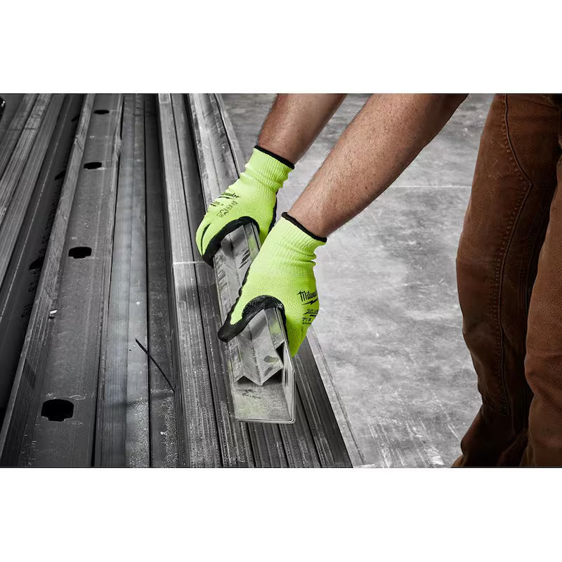 XX-Large High Visibility Cut Resistant Polyurethane Dipped Work Gloves W2281