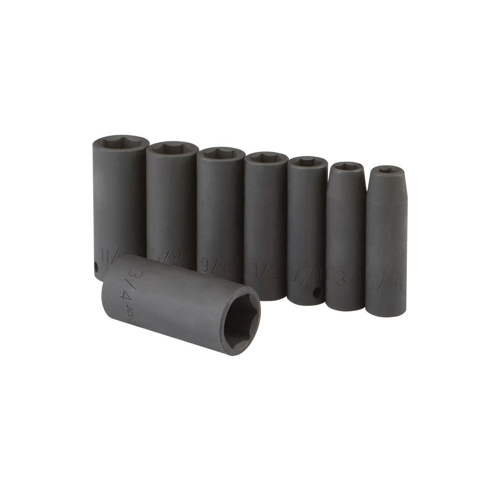 3/8 in. Drive SAE Impact Deep Socket Set, 8 Piece L270806