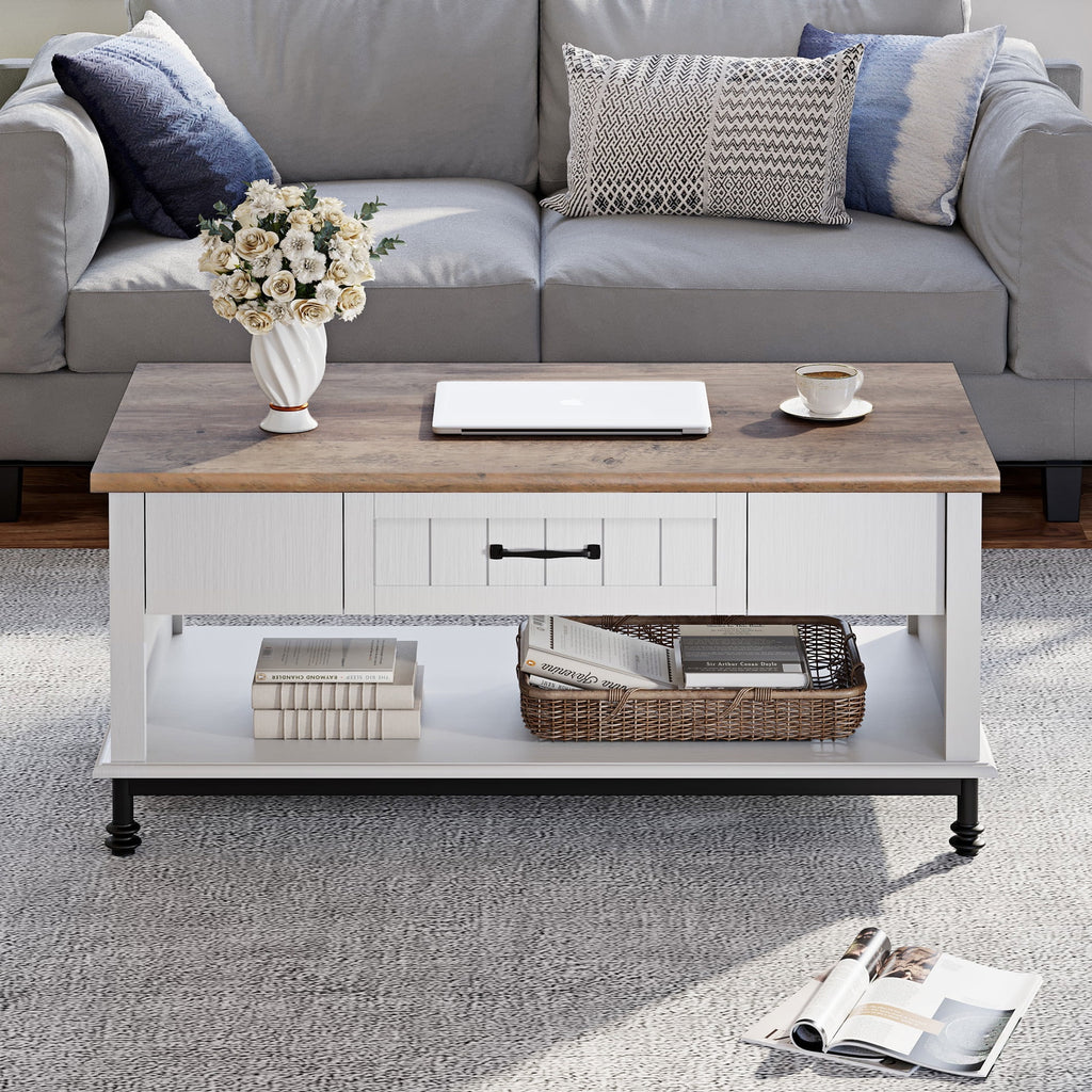 Large Rectangle Coffee Table with Drawer W6437