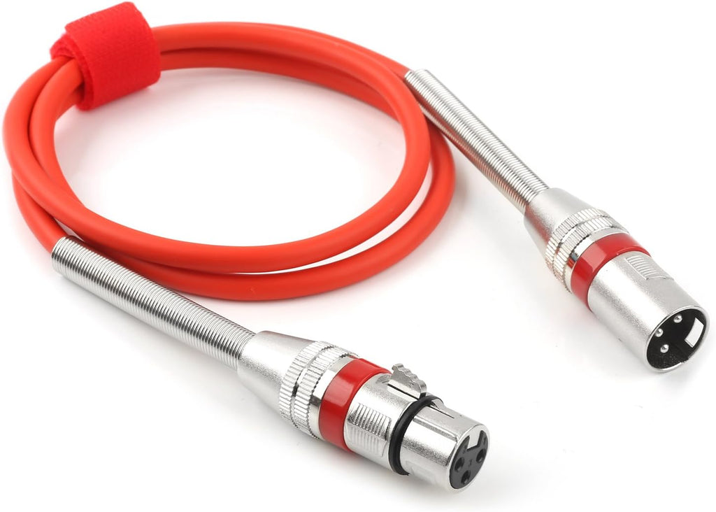 6 Pack Multi-Color 3-Pin XLR Male to Female Microphone Cable, 3.3 feet D181009