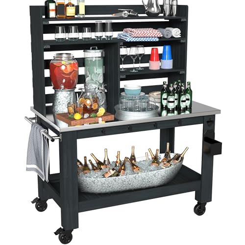 Potting Bench Table with Stainless Steel Top Z841