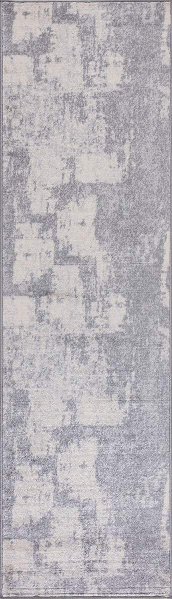 Abstract Silver Gray White Rug X64331