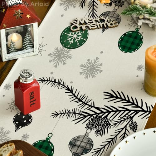 Red Pine Trees Christmas Table Runner 13x72 Inch K4354