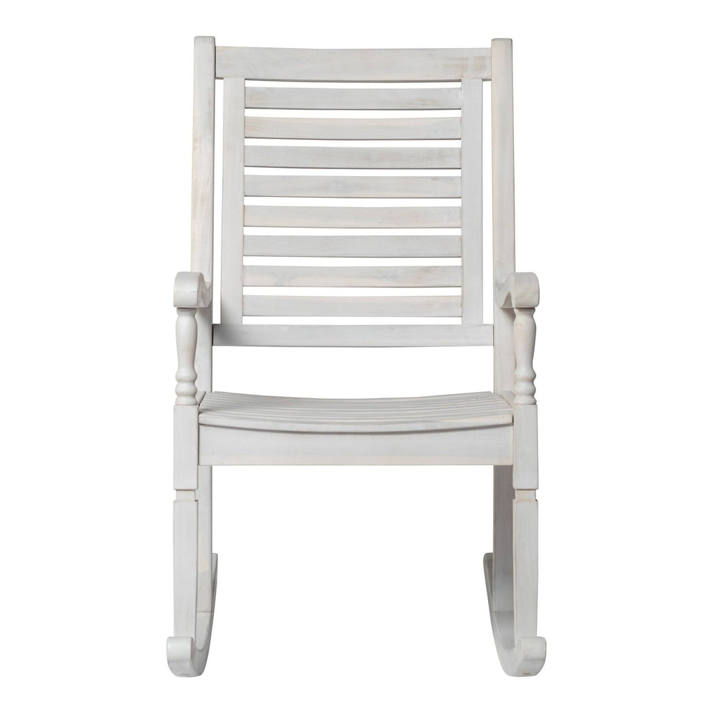 Dark Brown Solid Acacia Wood Rocking Patio Chair W893832