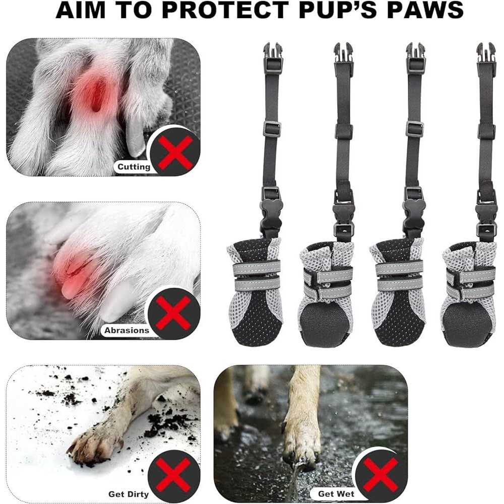 Dog Boots with Buckle Straps and Weatherproof B11816