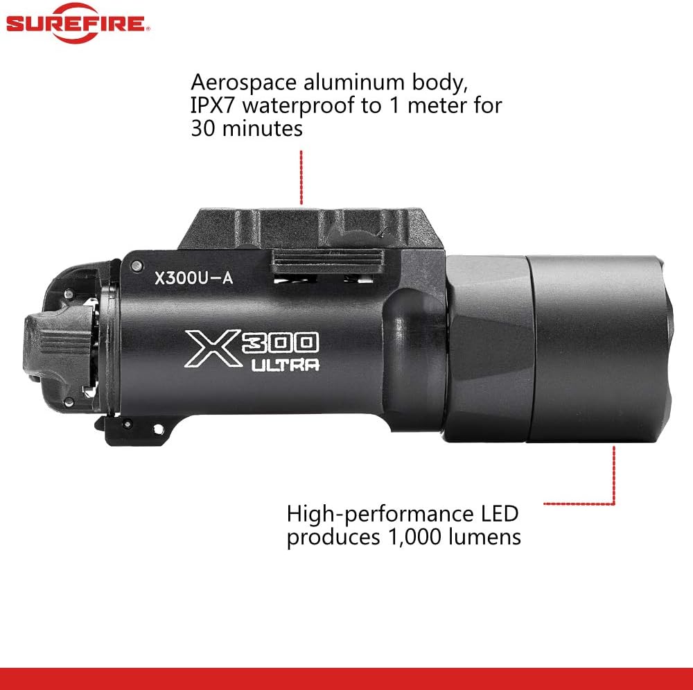 1000 Lumens LED Weapon Light with 12 Extra CR123A and 3 Battery Cases D245420