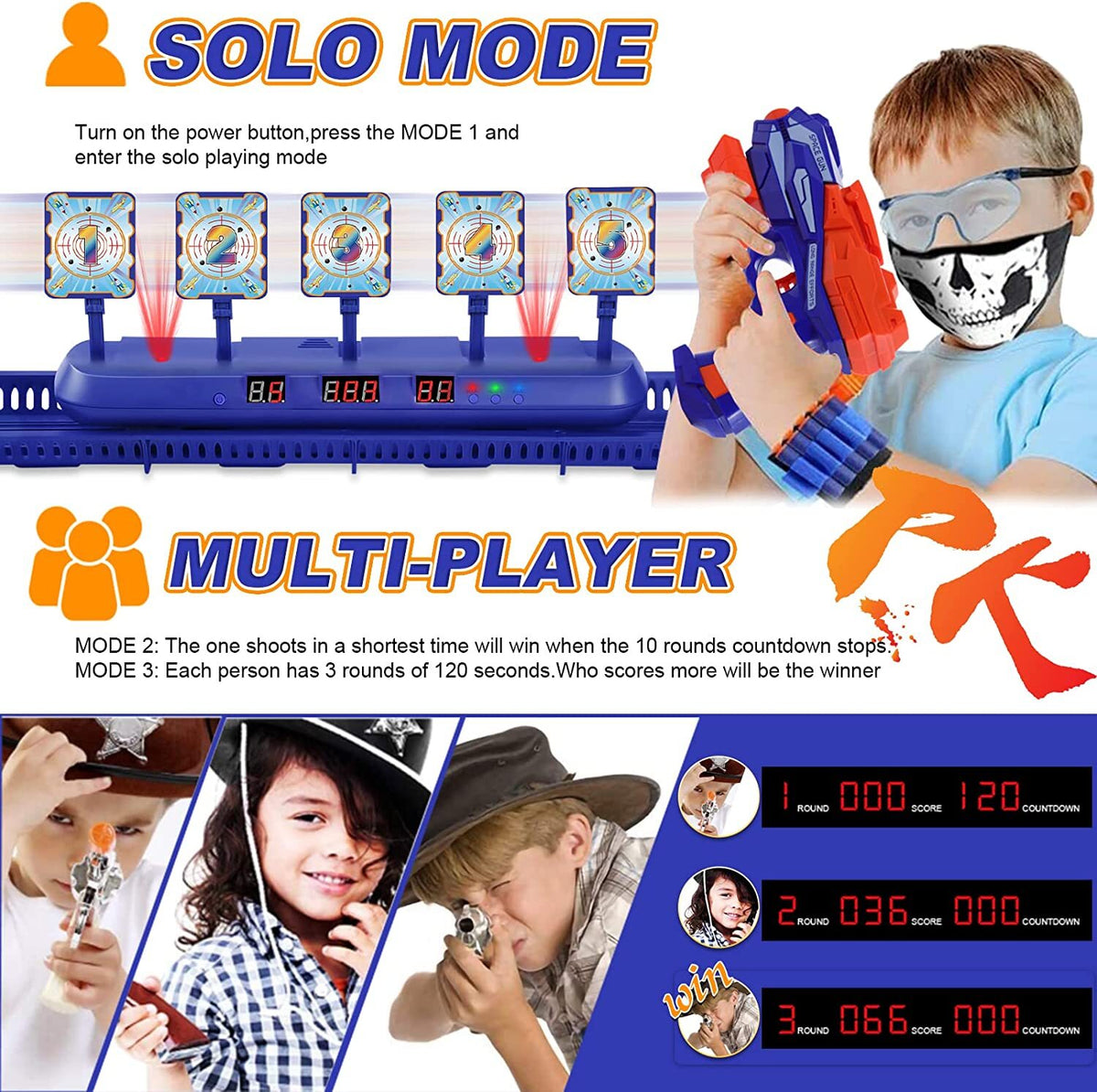 Electronic Scoring Moving Target Toy for Nerf Gun Practice G8191
