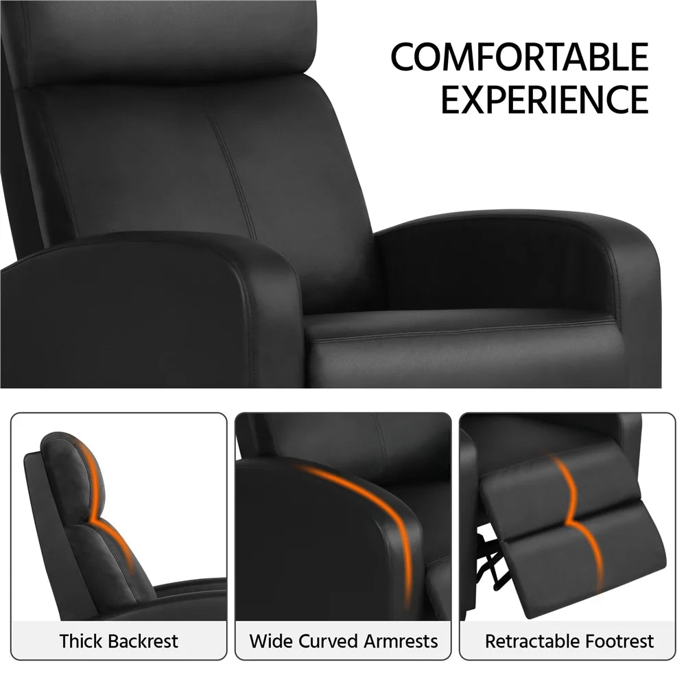 Faux Leather Push Back Recliner S39001