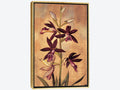 Framed Canvas Art Gold Floating Frame Burgundy Orchid T70325