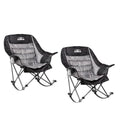 Oversized Padded Camping Chair with Cup Holder, Blue & Gray Q338354