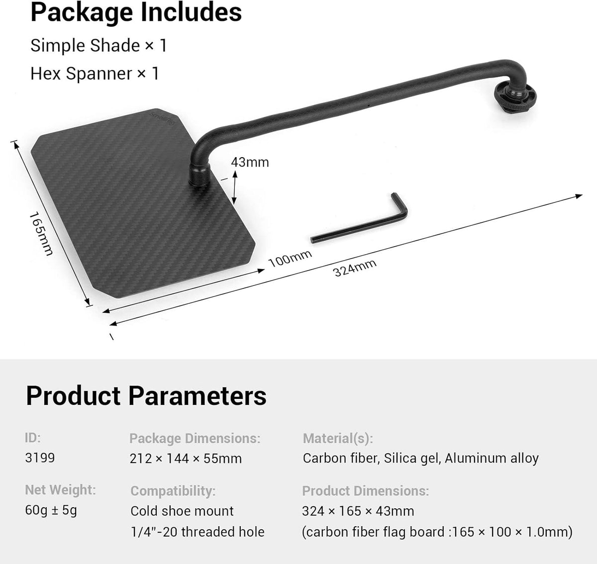 Matte Box for DSLRs and Mirrorless Cameras with Carbon Fiber Flag Board P755189