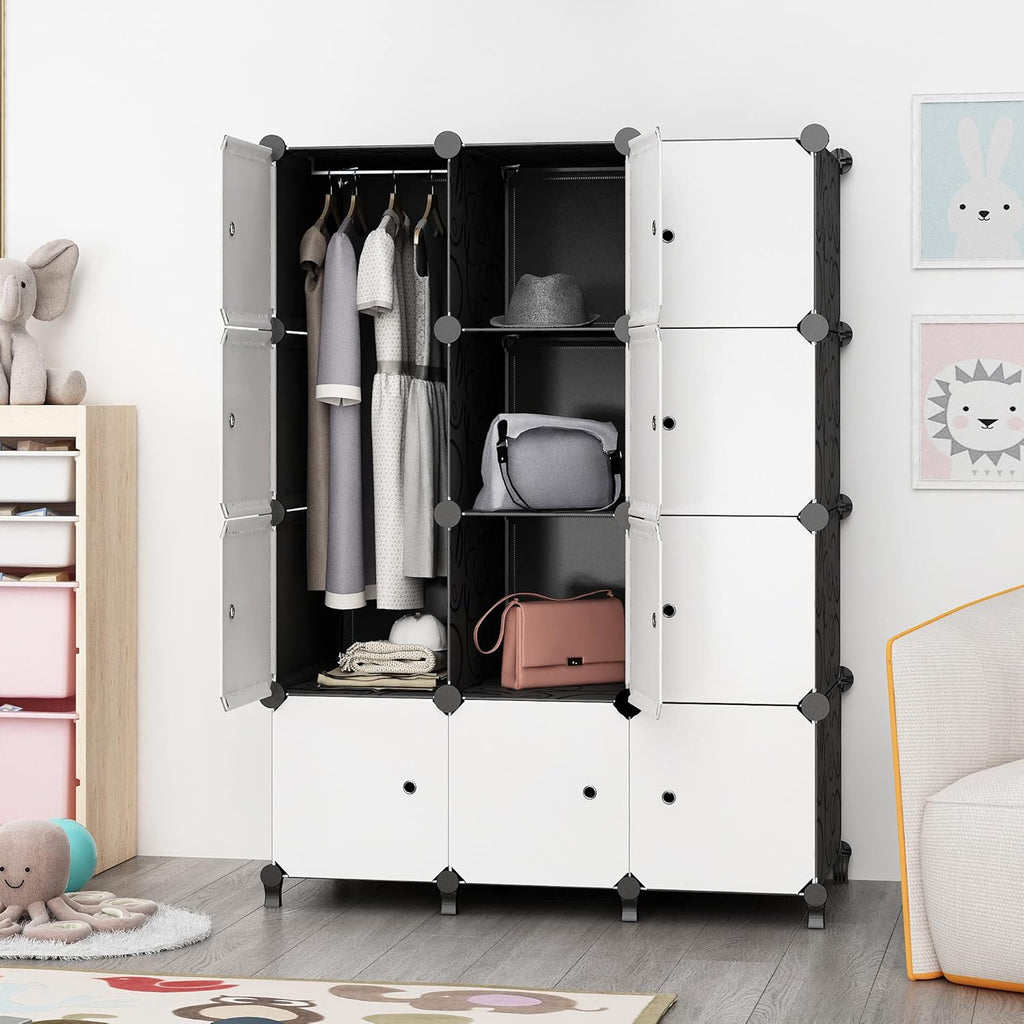 Portable Closet 12 Cube Storage Organizer Cabinet U629