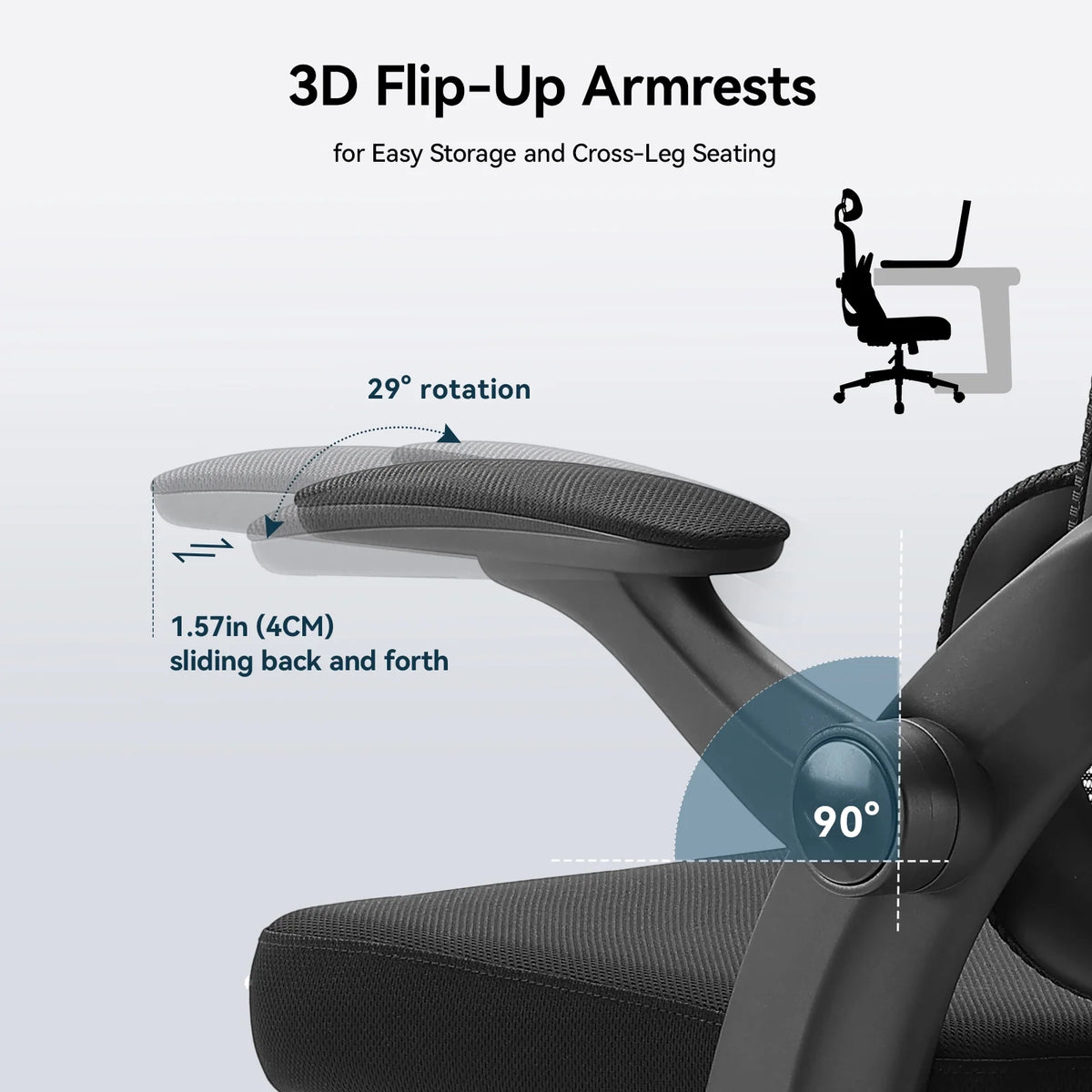 Black Ergonomic Mesh Office Chair with Headrest and Lumbar Support G1926