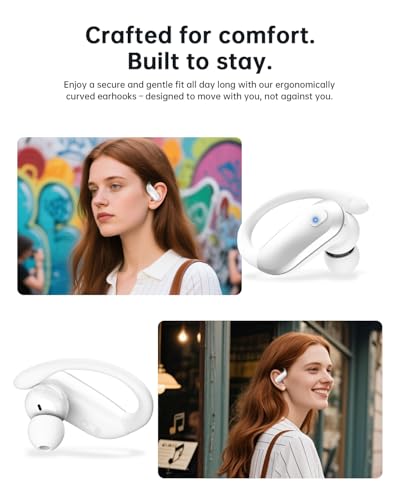 Wireless Bluetooth 5.3 IPX7 Waterproof Sports Earphones with Earhooks, 48H Playtime, Noise Cancelling Mic - Black A55182