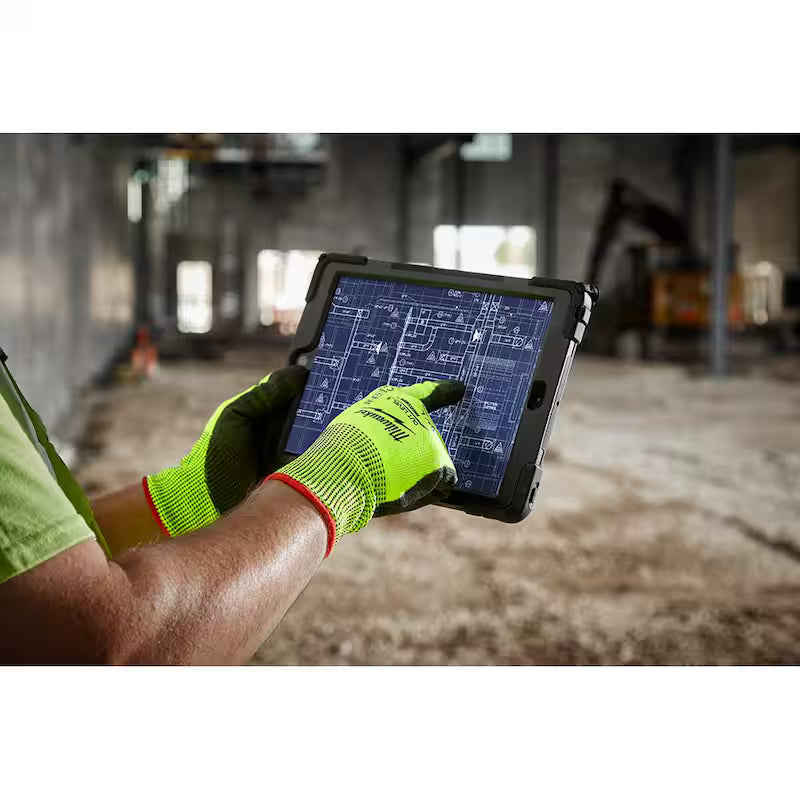 High Visibility Level 5 Cut Resistant Polyurethane Dipped Work Gloves 12-Pack T612378