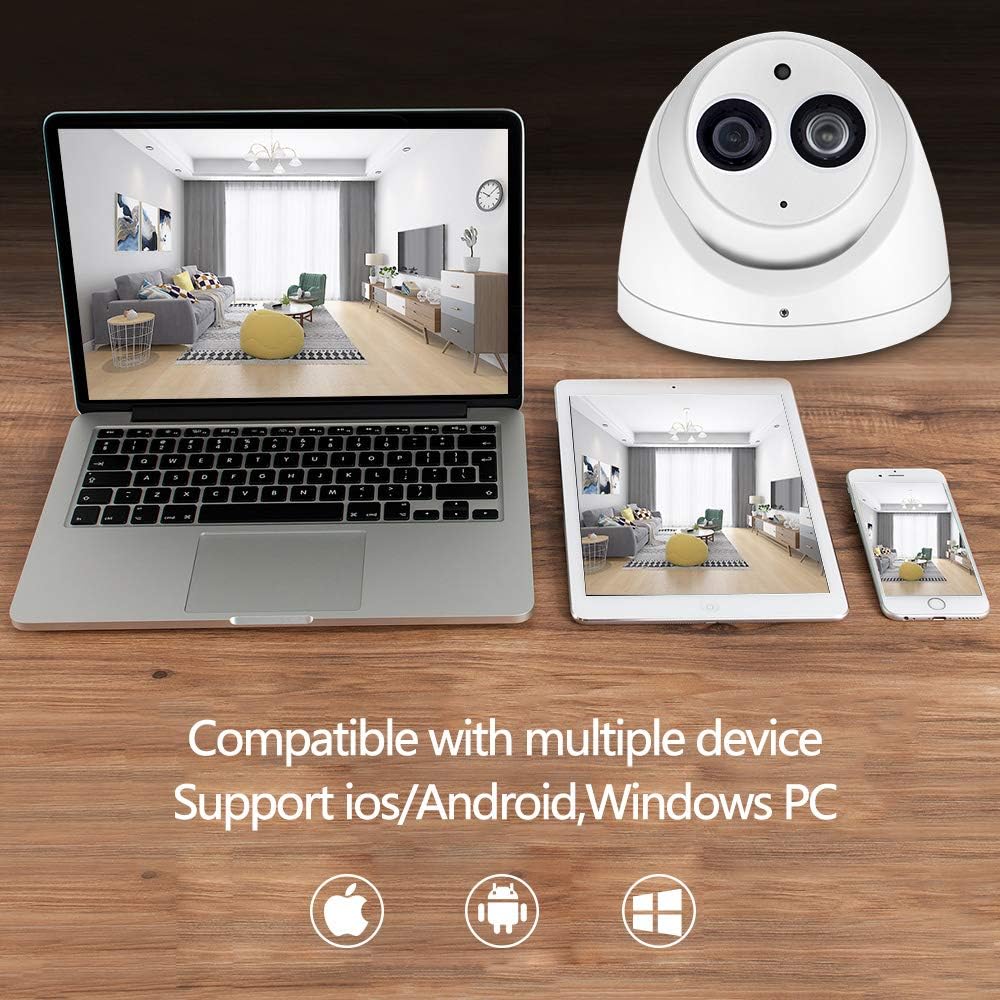 6MP Dome PoE IP Security Camera 2.8mm Lens IP67 Waterproof J783