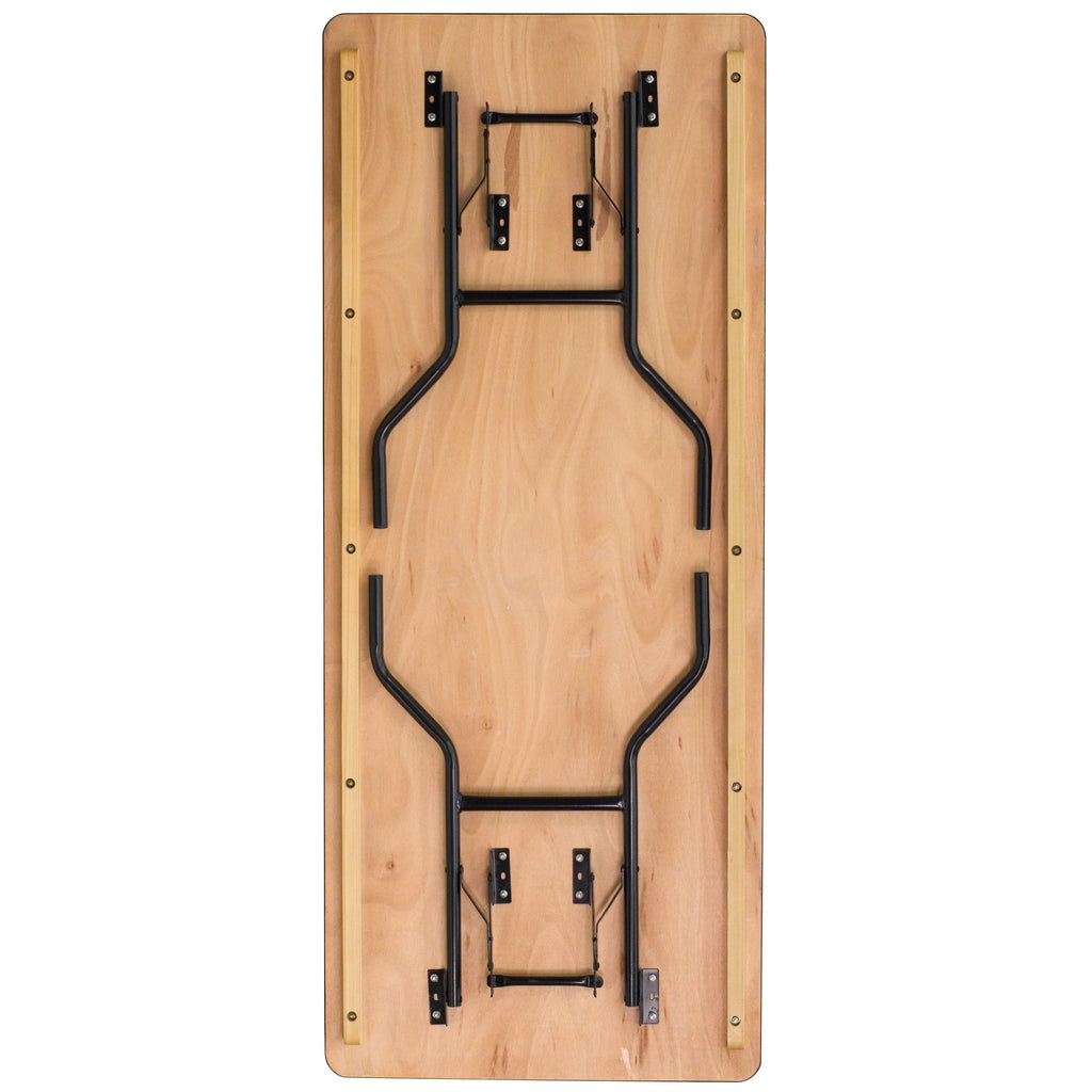 6-Foot Rectangular Wood Folding Banquet Table A6870