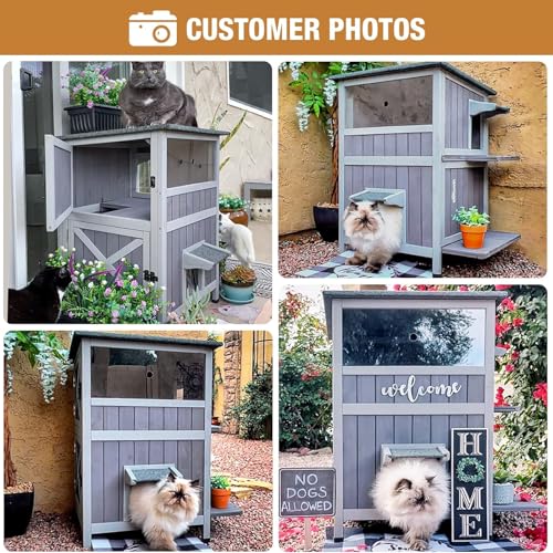Outdoor Cat House Insulated Weatherproof Cat Shelter M373131