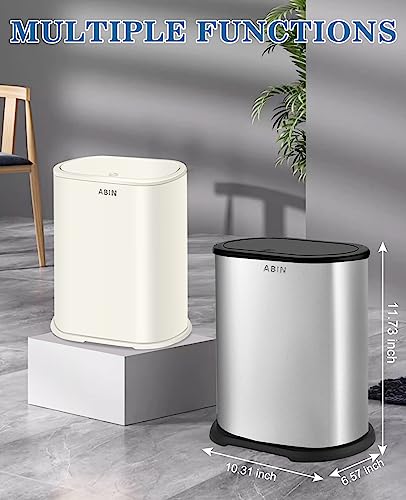 2.1 Gallon Stainless Steel Slim Trash Can with Press Top Lid B638