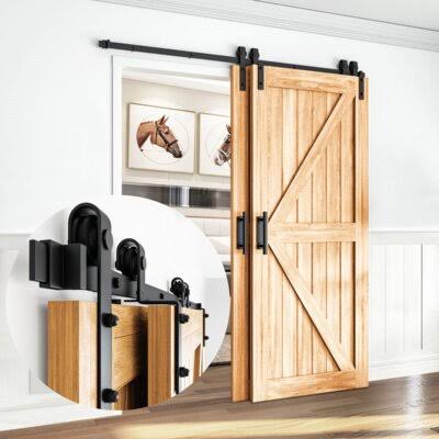 Single Bypass Double Door Barn Hardware Kit Track Length: 78 in. B379415