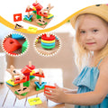 Wooden Geometric Shape Building Blocks Toys Q5964