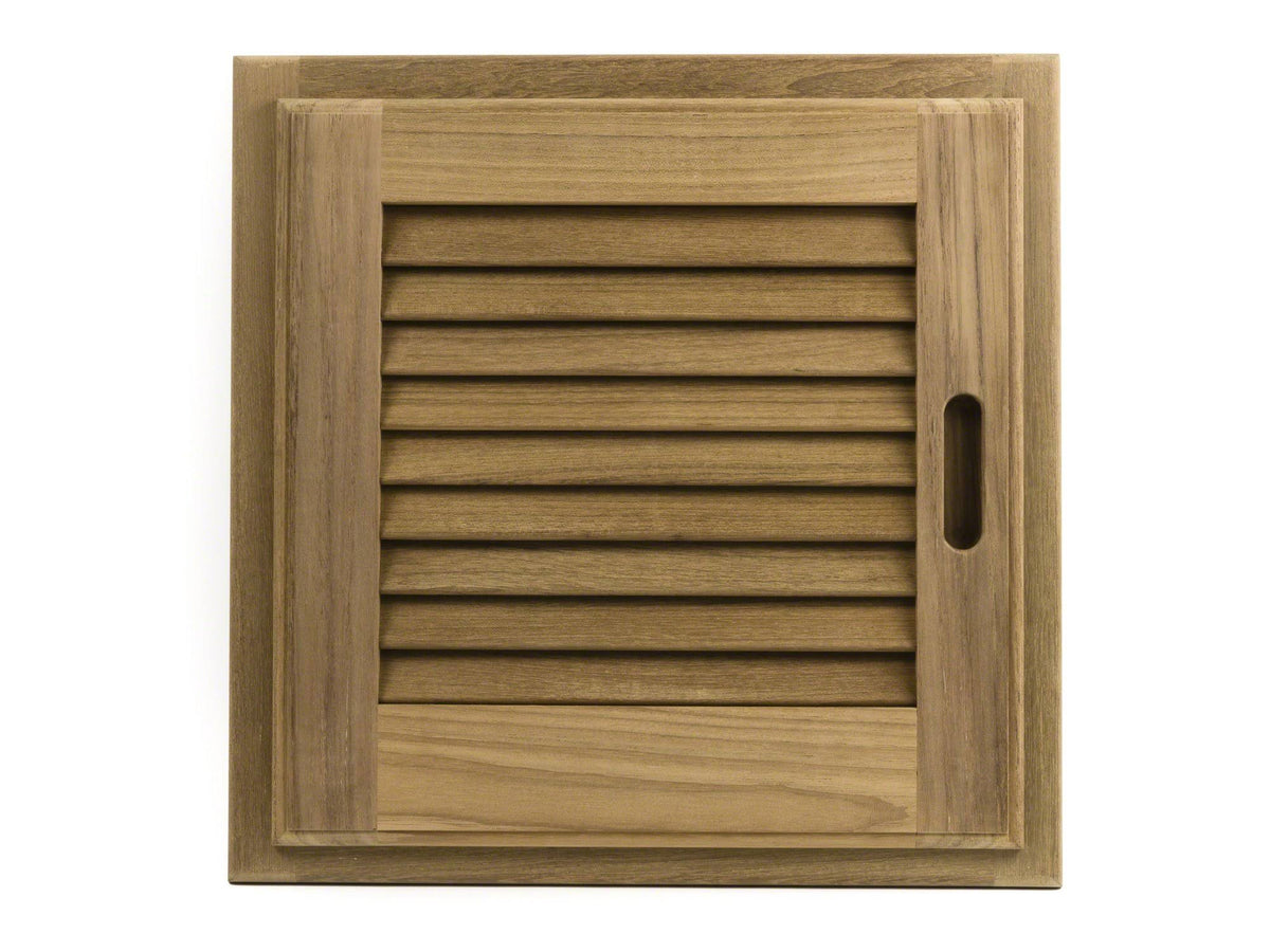 Teak Louvered Door and Frame 15x22 Left Hand V921616