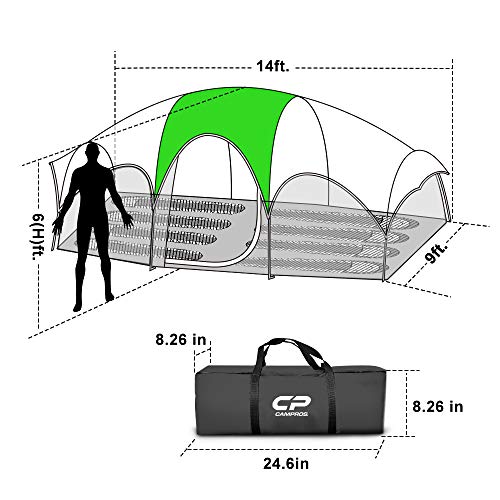 8 Person Weather Resistant Camping Tent with Carry Bag N338471