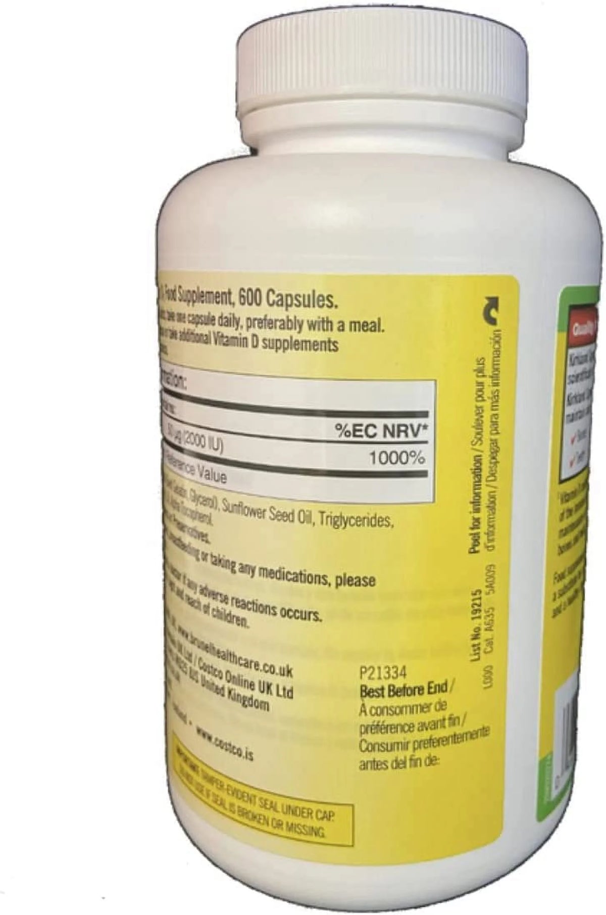Vitamin D3 600 Softgels (Pack of 2) P16817