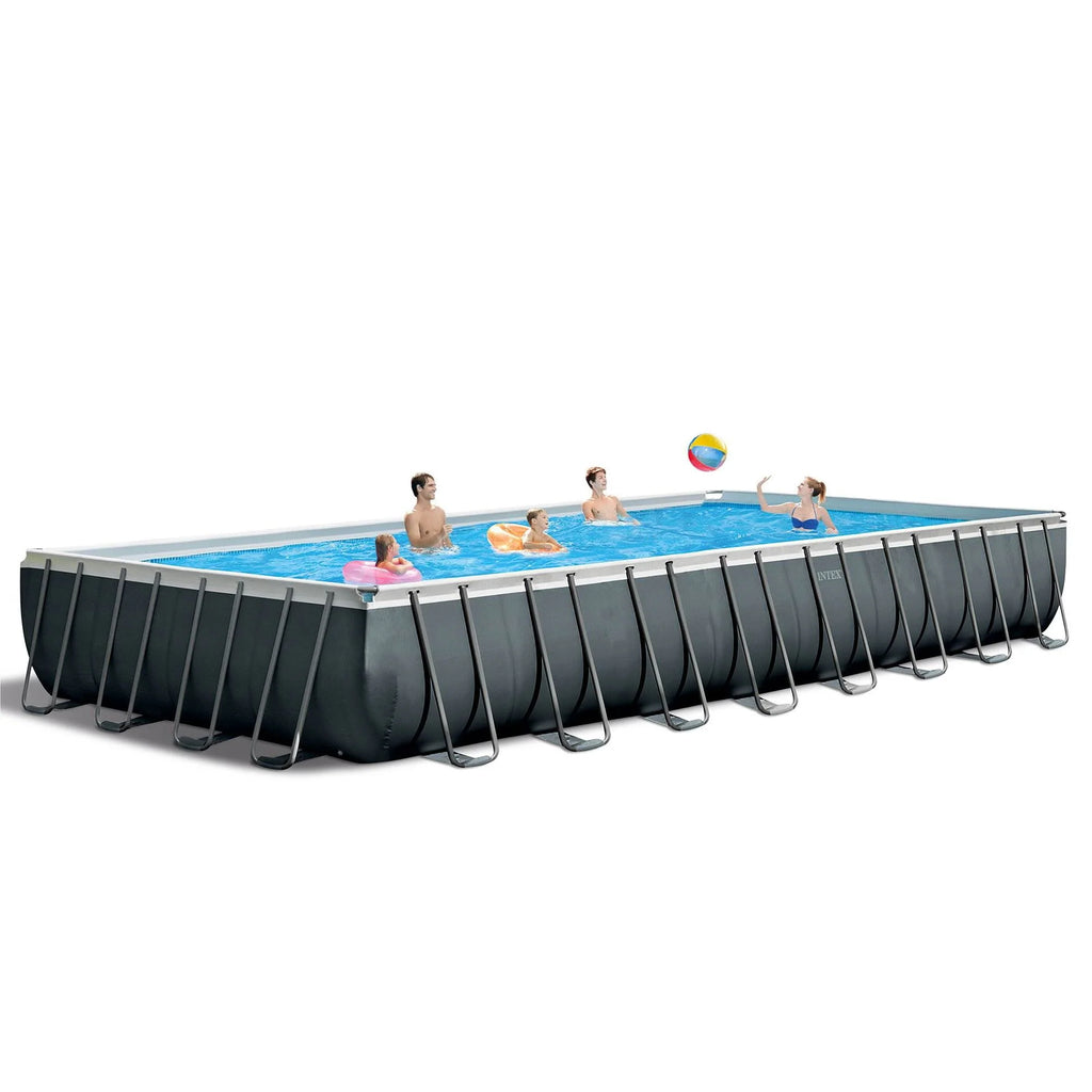 24' x 12' x 52 Rectangular Frame Swimming Pool Set with Pump N101