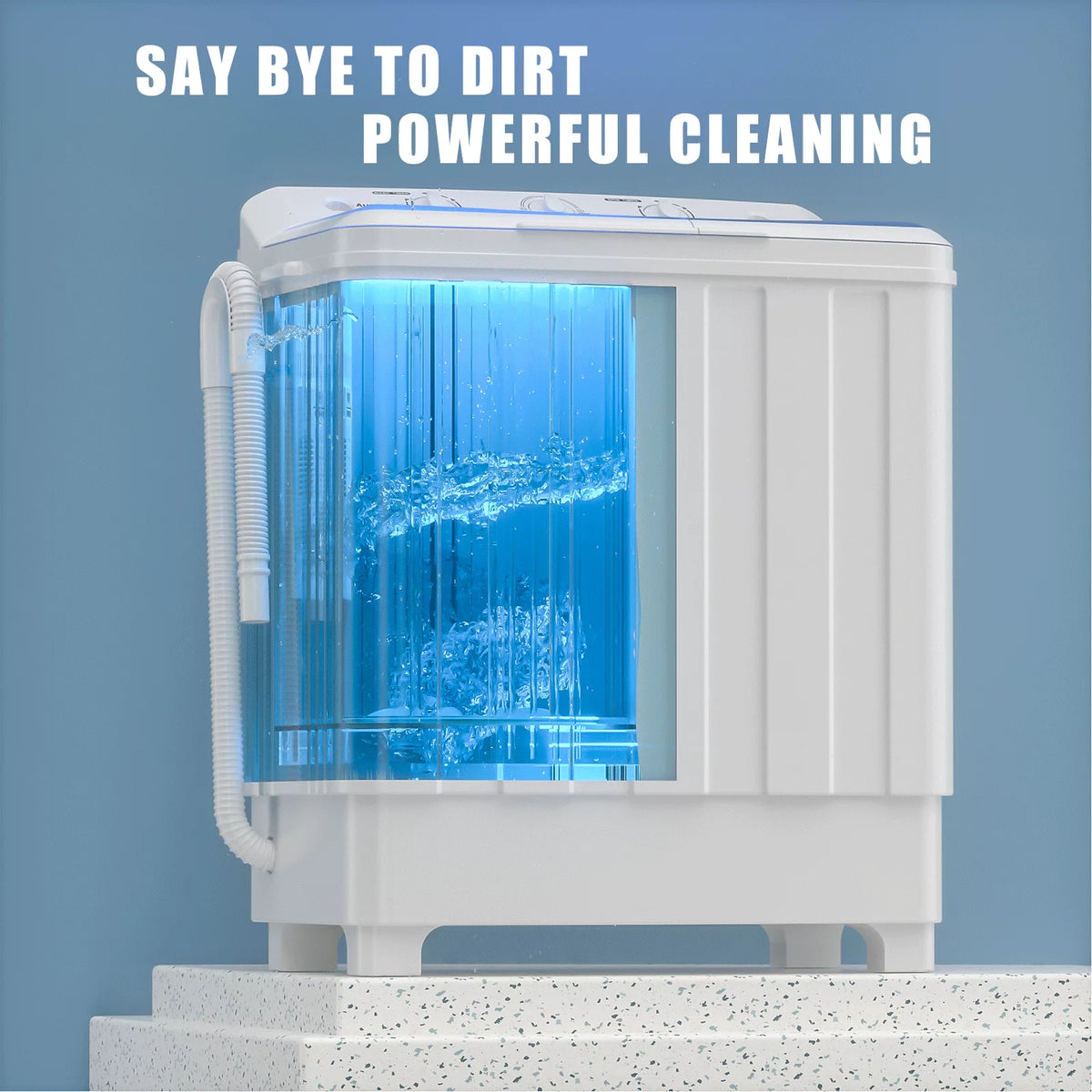 Portable 28lbs Twin Tub Washer Spinner Combo with Drain Pump X2816