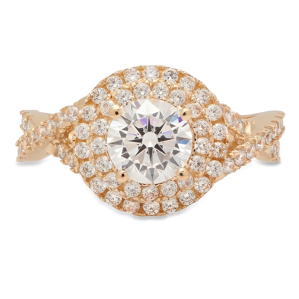 14K Yellow Gold Halo Engagement Ring Y536584