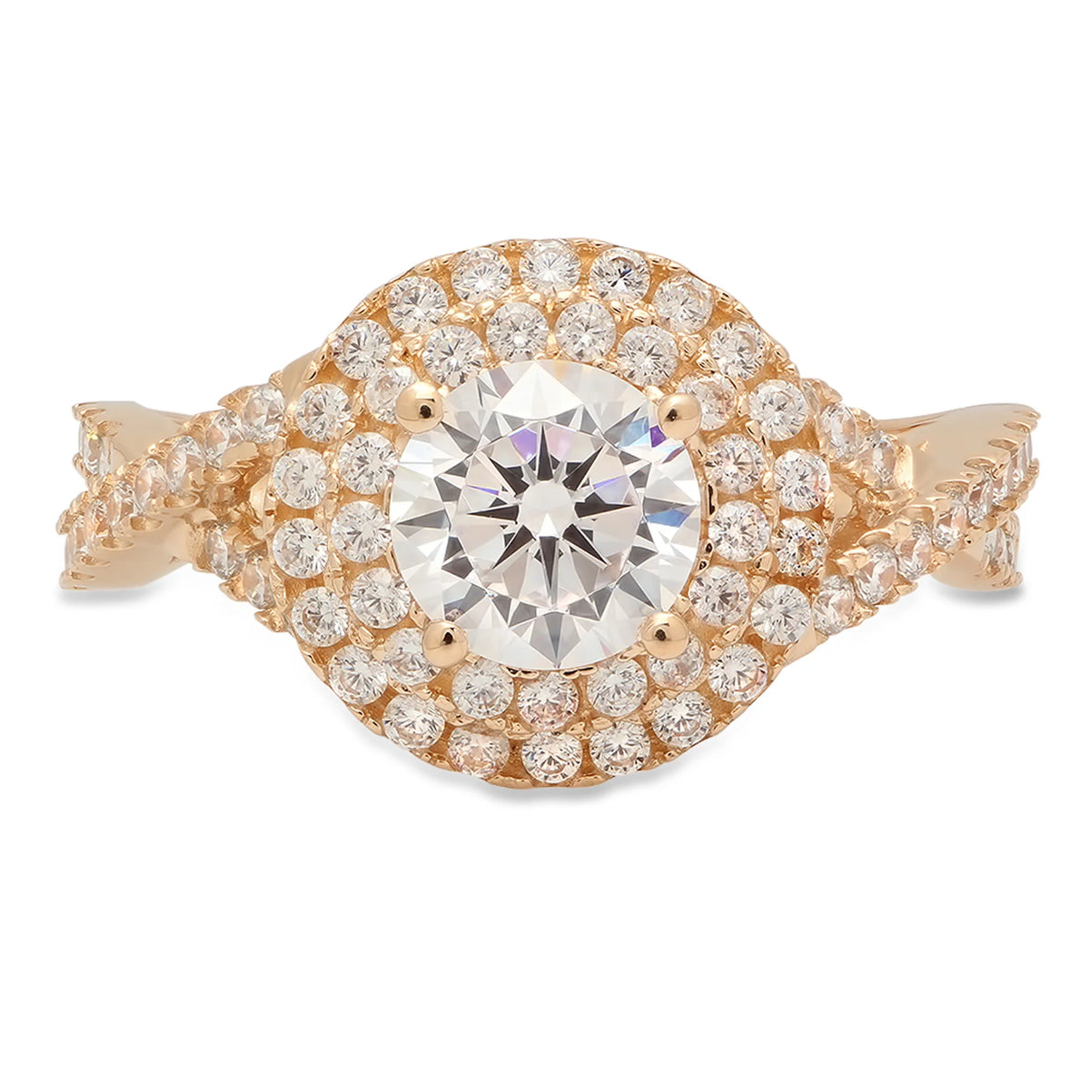 14K Yellow Gold Halo Engagement Ring Y536584