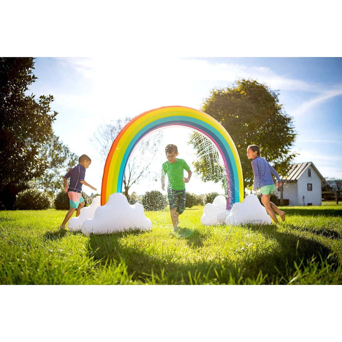 Giant Inflatable Rainbow Arch Sprinkler with Cloud Base R1015
