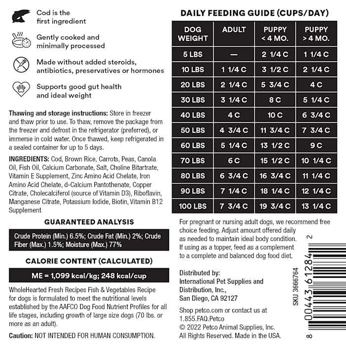 Fish & Vegetables Frozen Dog Food S789