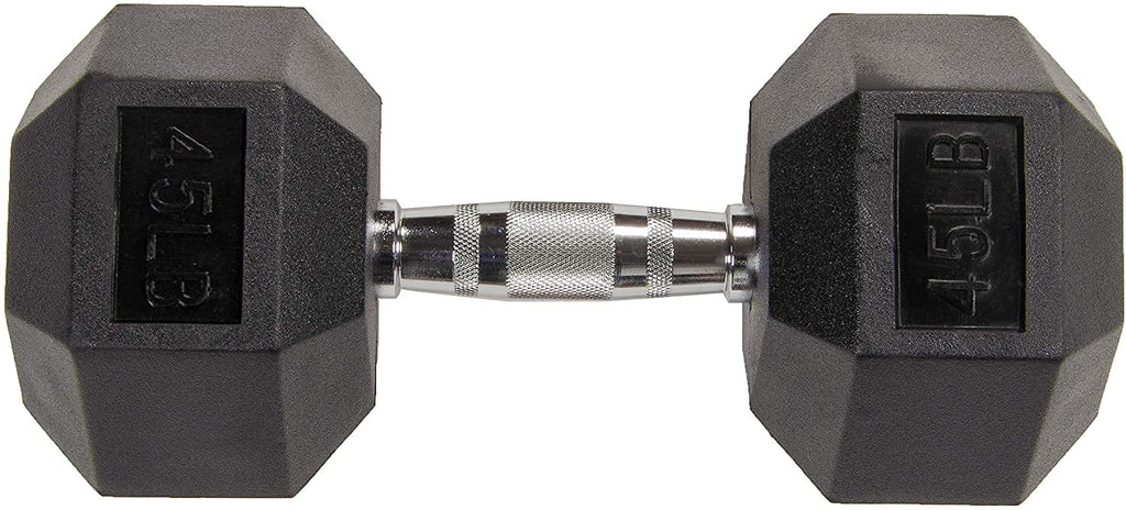 Rubber Encased Hex Dumbbells 20 Lbs. Pair P122