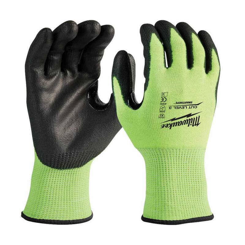 XX-Large High Visibility Cut Resistant Polyurethane Dipped Work Gloves W2281