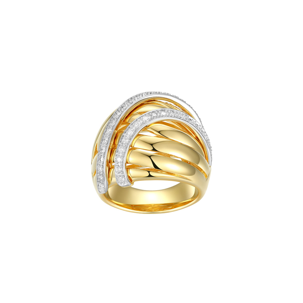 18K Gold Plated Sterling Silver Lab Grown Diamond Ring Z2943