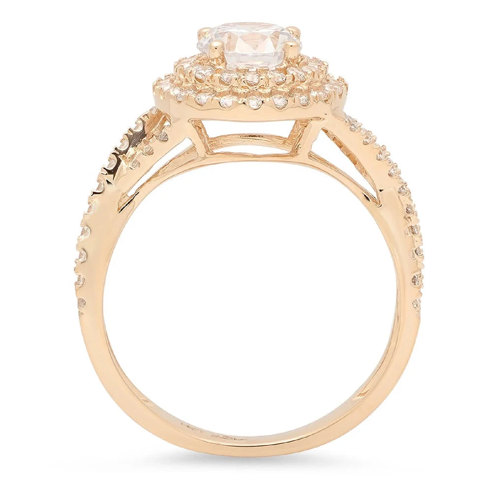 14K Yellow Gold Halo Engagement Ring Y536584