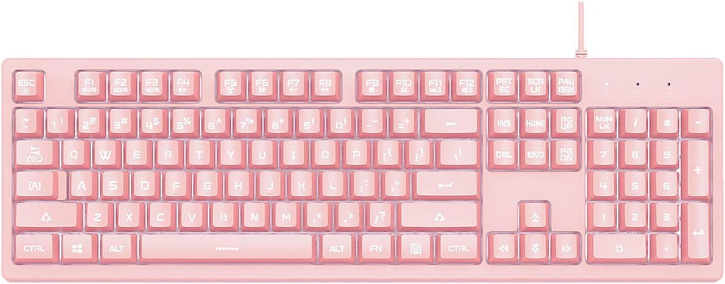 White Backlit Wired 104 Keys Gaming Keyboard Pack of 2 I894