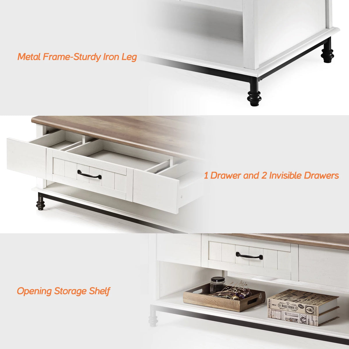 Large Rectangle Coffee Table with Drawer W6437
