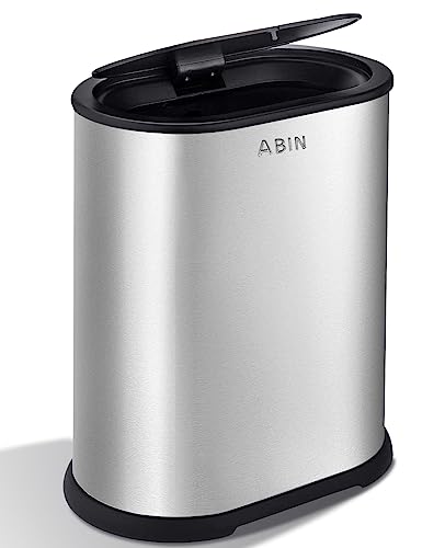 2.1 Gallon Stainless Steel Slim Trash Can with Press Top Lid B638