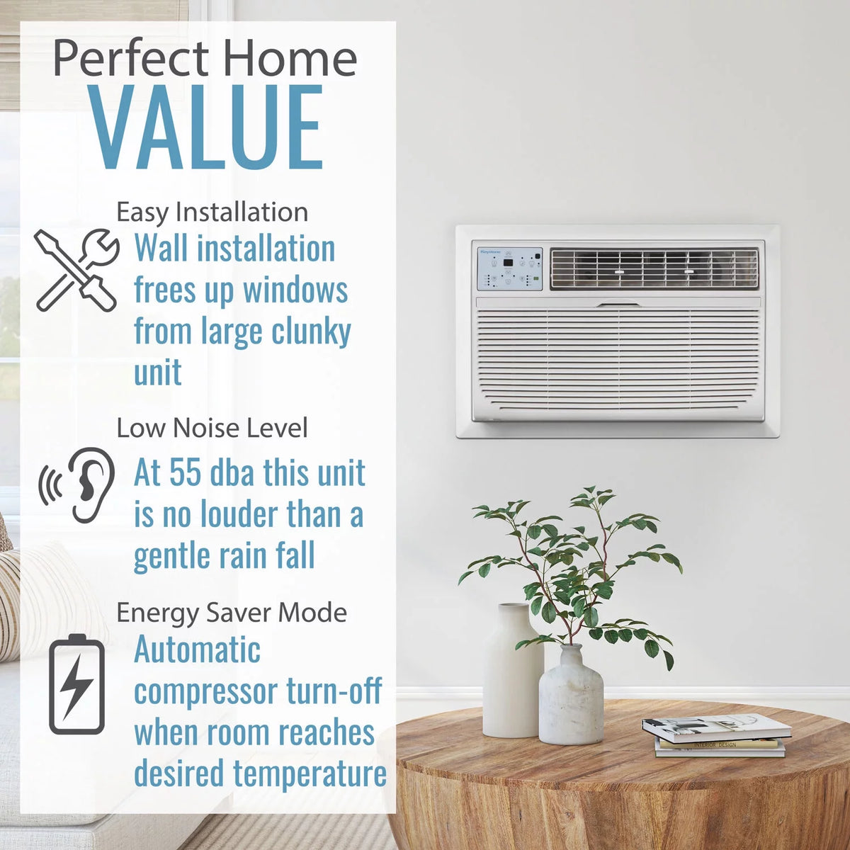 10,000 BTU 115-Volt Through-the-Wall Air Conditioner with Remote, White W932577