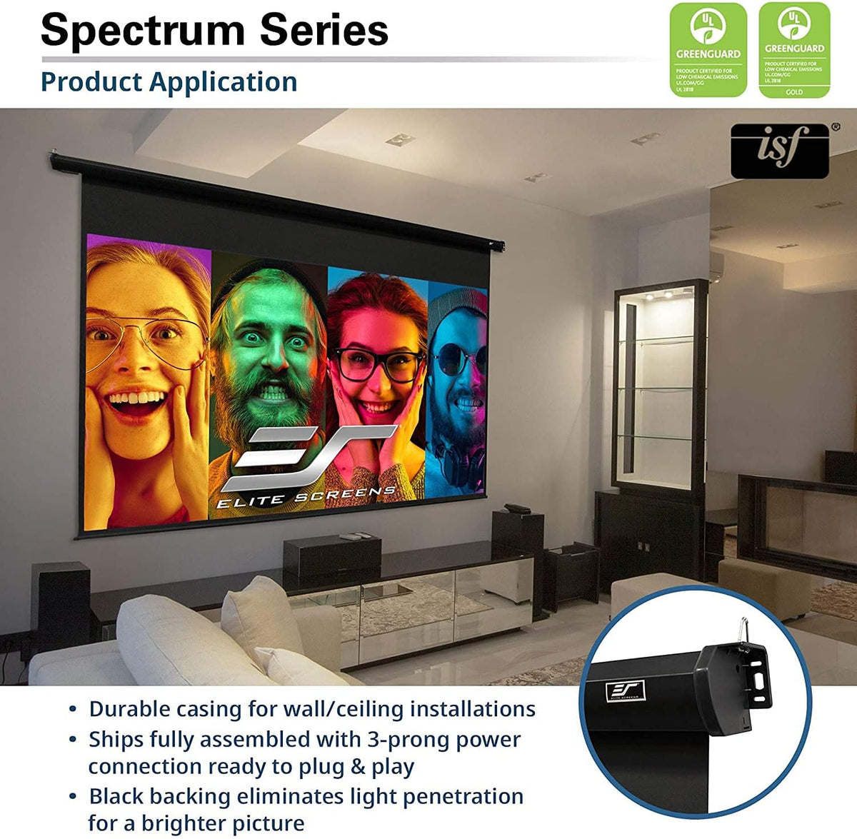 Electric Motorized Projector Screen 100 inch 16:9 to 95" 2.35:1 Black A432862