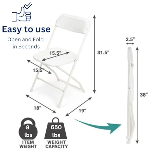 White Plastic Folding Chairs 10-Pack N5993