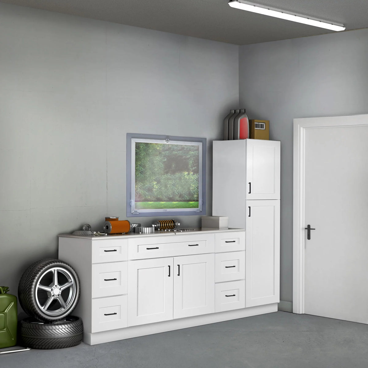 White Shaker Base Kitchen Cabinet 15x34.5x24 C194