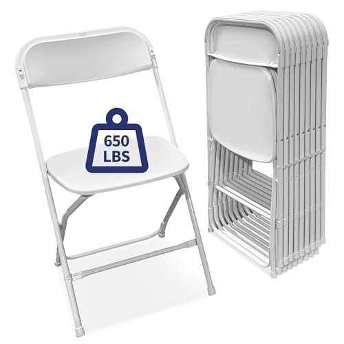 White Plastic Folding Chairs 10-Pack N5993