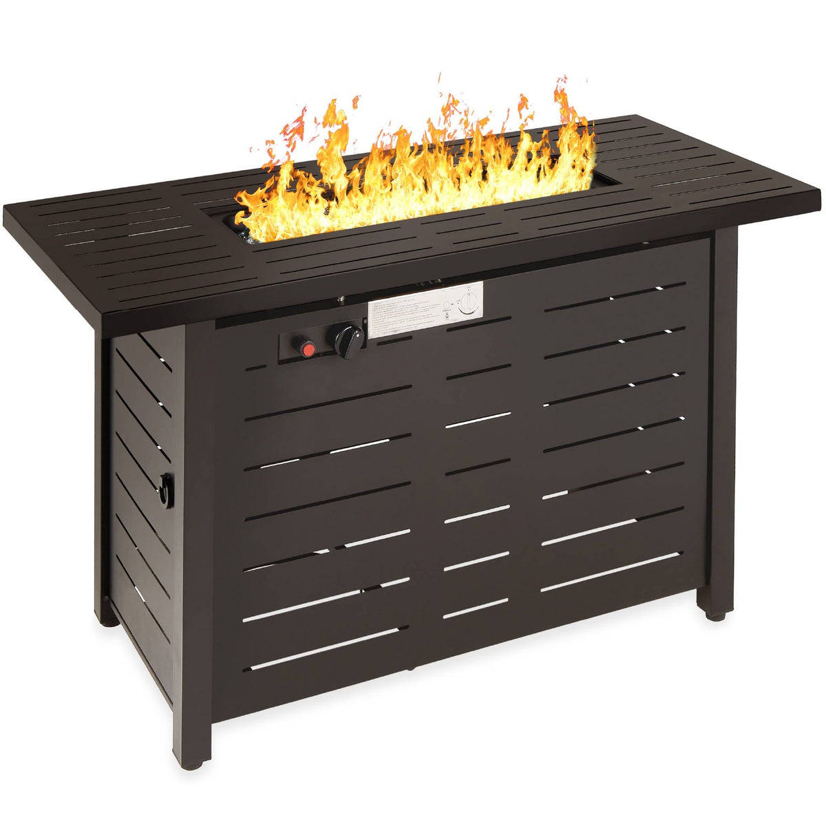 42in Rectangular Steel Propane Fire Pit Table with Cover M7392