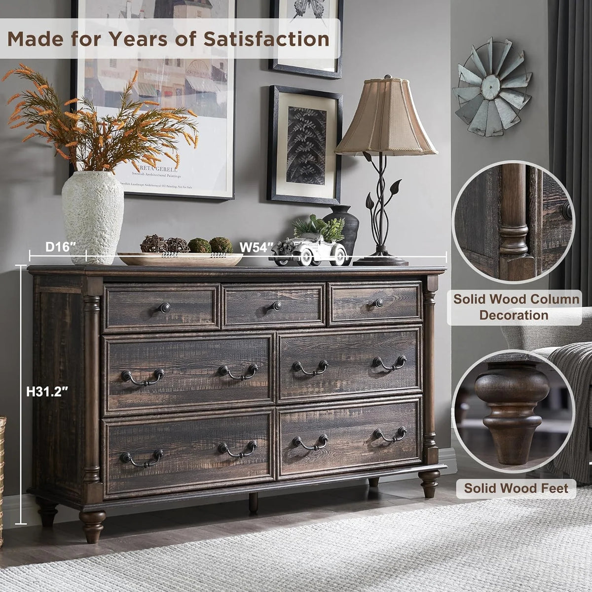 7 Drawer Wood Dresser H615585